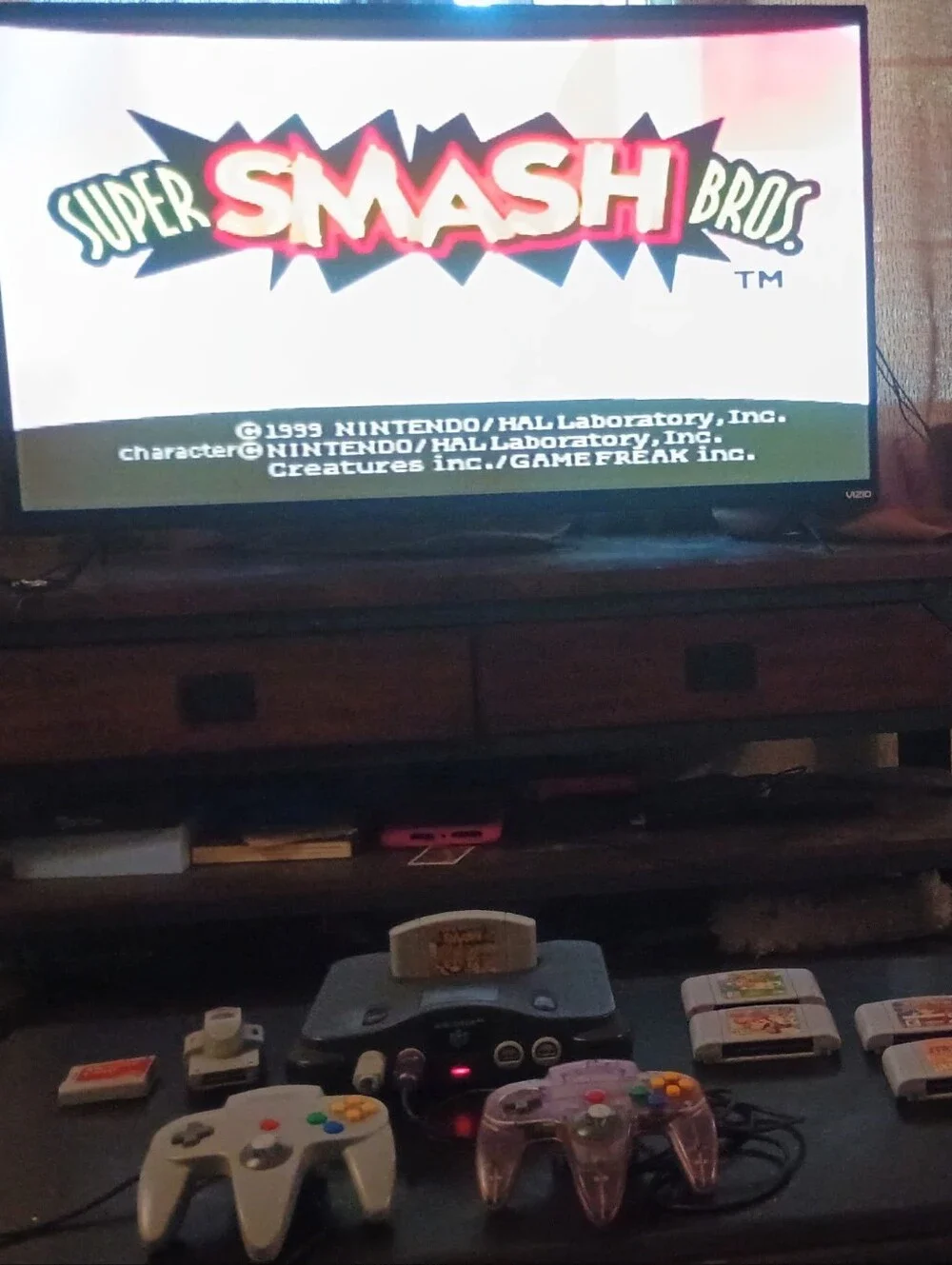 Nintendo N64 Console Bundle 2 Controllers And 7 Games